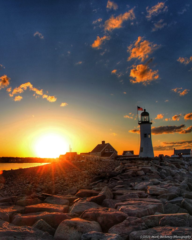 Scituate Light bathed in sunset. Scituate Light bathed in sunset.